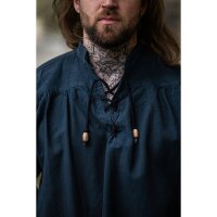 Medieval shirt with lacing "George" blue M