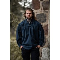 Medieval shirt with lacing "George" blue L