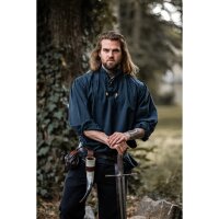 Medieval shirt with lacing "George" blue XXL