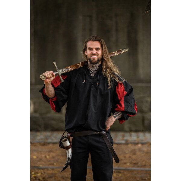 Mercenary medieval shirt "Albert" black / red