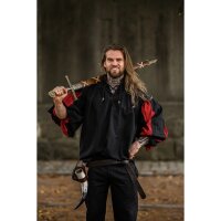 Landsknecht Mittelalterhemd "Albert" schwarz/rot XXL