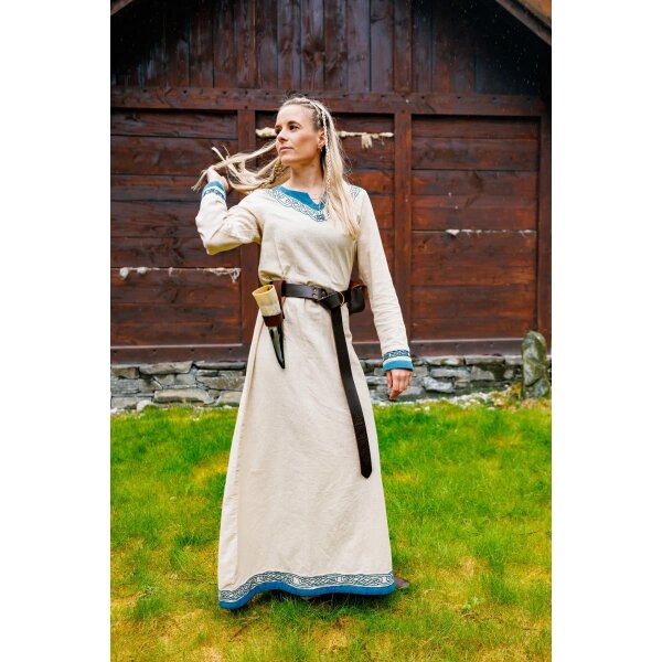 Early Medieval Linen Underdress With Stand-up Collar and Bronze Buttons,  Viking Costume, Slavic Dress, Reenactment 