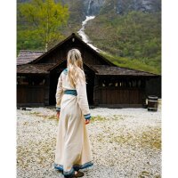 Viking dress "Lagertha" nature/blue