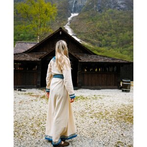 Wikinger Kleid "Lagertha" Natur/Blau XS