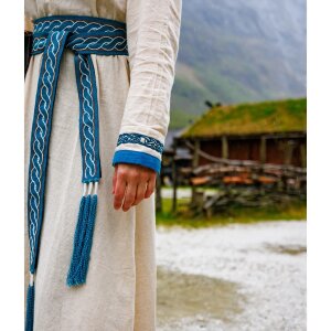 Wikinger Kleid "Lagertha" Natur/Blau XS