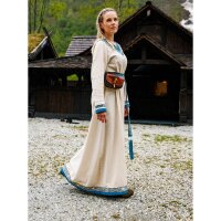 Wikinger Kleid "Lagertha" Natur/Blau XXL
