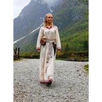 Viking dress "Lagertha" Nature/Red XS