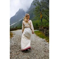 Wikinger Kleid "Lagertha" Natur/Rot L