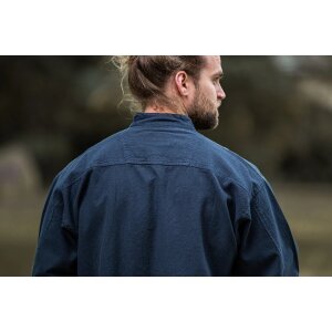 Medieval shirt with lacing "Ansbert" blue S