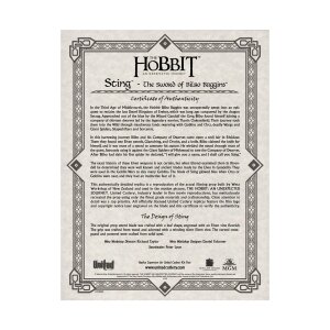 Der Hobbit - Stich, das Schwert Bilbo Beutlins
