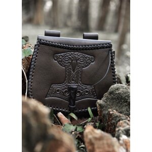 Large Brown Leather Belt Pouch with Viking Style Knotwork Carving – Hammer  and Dye