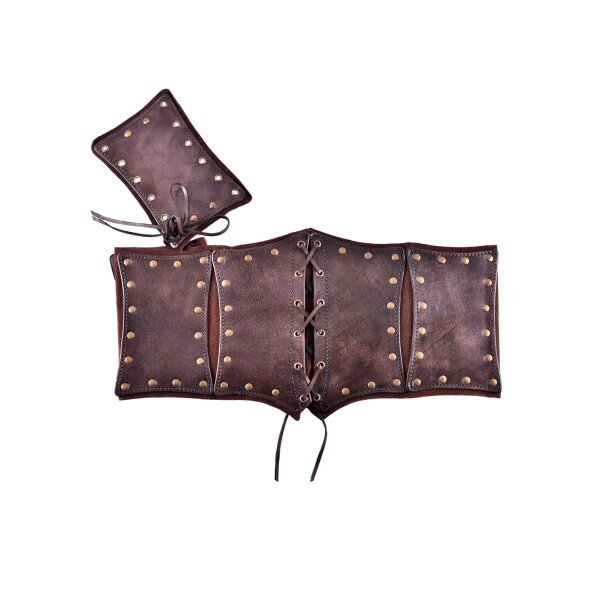 Underbust corsage brown, leather