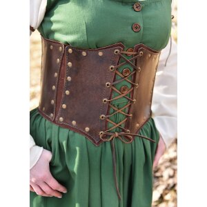 Underbust corsage brown, leather