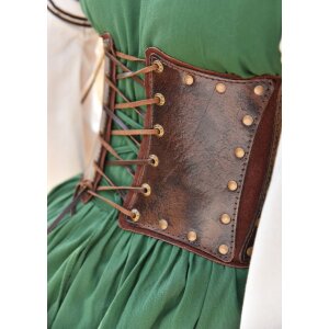 Underbust corsage brown, leather
