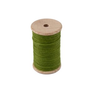 Wool yarn natural dyed 100 m, dark green