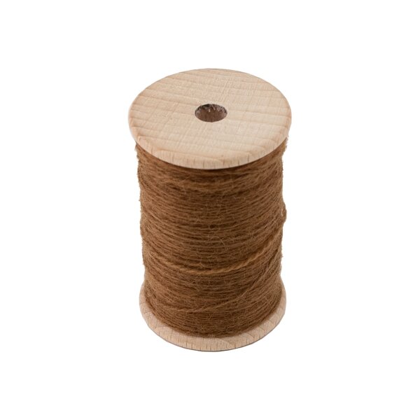 Wool yarn natural dyed 100 m, brown