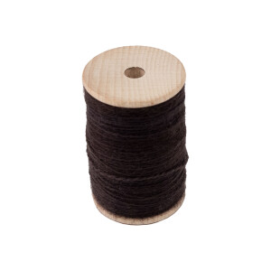 Wool yarn natural dyed 100 m, dark brown