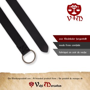 Wide medieval belt with iron ring 190 cm