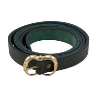 Medieval leather belt with knot pattern and brass buckle, 160 cm, various colors