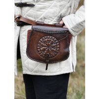 Leder Gürteltasche braun mit Vegvisir-Prägung