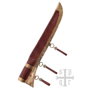 Wikinger-Sax aus Karbonstahl mit Holz-/Knochengriff inkl. Lederscheide