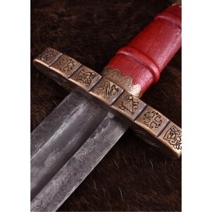 Viking sword Haithabu with scabbard, 9th century, Damascus blade