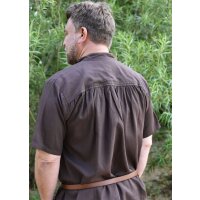 Medieval shirt brown, short sleeve