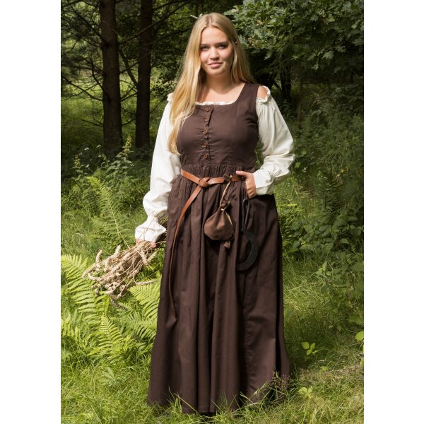 Medieval strap dress / overdress brown "Lene"