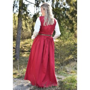 Mittelalterliches Trägerkleid / Überkleid rot "Lene"