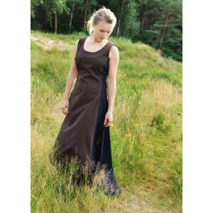 Sleeveless overdress / strap dress brown / black "Jarle"