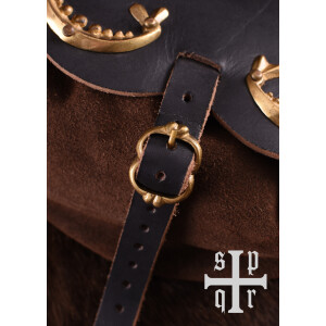 Medieval belt bag brown, made of leather
