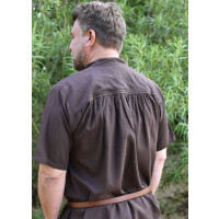 Medieval shirt brown, short sleeve, size S