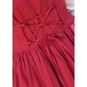 Mittelalterliches Trägerkleid / Überkleid rot "Lene", Gr. S