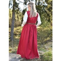 Mittelalterliches Trägerkleid / Überkleid rot "Lene", Gr. S