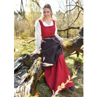 Mittelalterliches Trägerkleid / Überkleid rot "Lene", Gr. S