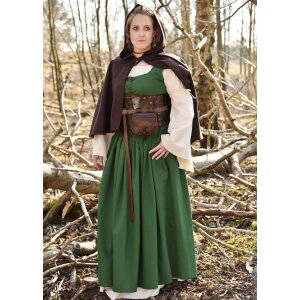 Medieval strap dress / overdress green "Lene" size M