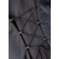 Mittelalterliches Kleid schwarz mit Samt-Details "Meira", Gr. XL