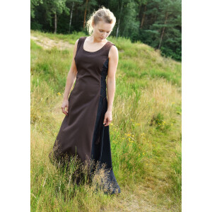 Sleeveless overdress / strap dress brown / black "Jarle" size M