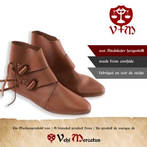 Viking shoes dark brown with leather sole "Jorvik"