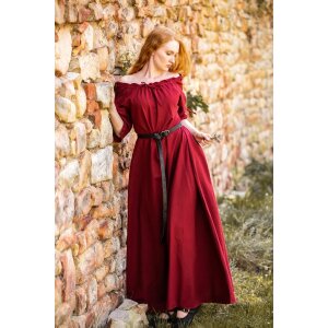 Bodenlanges Kurzarmkleid Rot &quot;Melisande&quot;