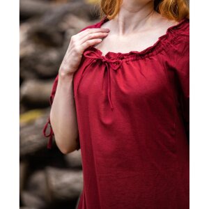 Floor-length short sleeve dress red "Melisande" XS