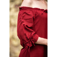 Bodenlanges Kurzarmkleid Rot "Melisande" S