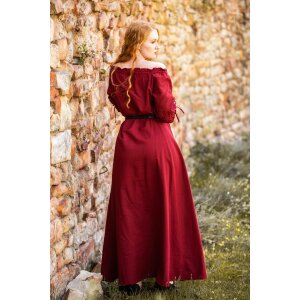 Bodenlanges Kurzarmkleid Rot "Melisande" M