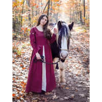 Mittelalterliches Kleid Rot/Natur "Larina" XL