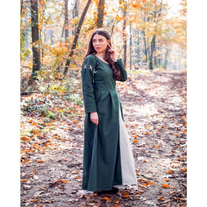 Medieval dress green/nature "Larina" S