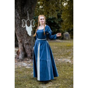 Mittelalterliches Kleid Blau/Natur "Larina"