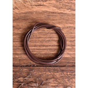 Round goatskin leather strap, 1.5 mm, brown, 1 m