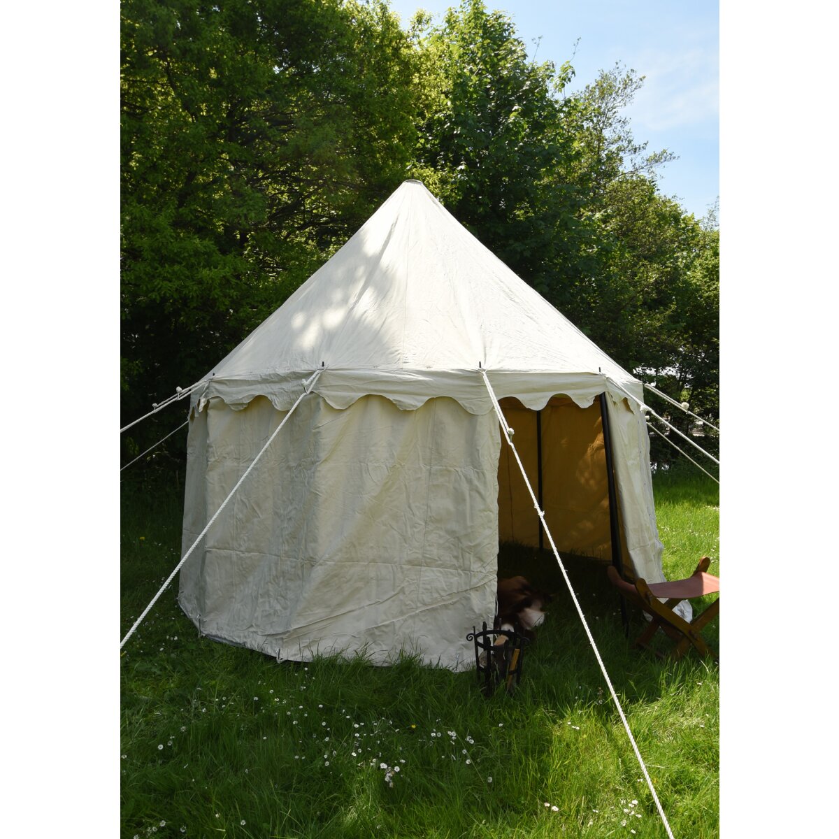 Tenda medievale rotonda, diametro 4 m, 425 gsm