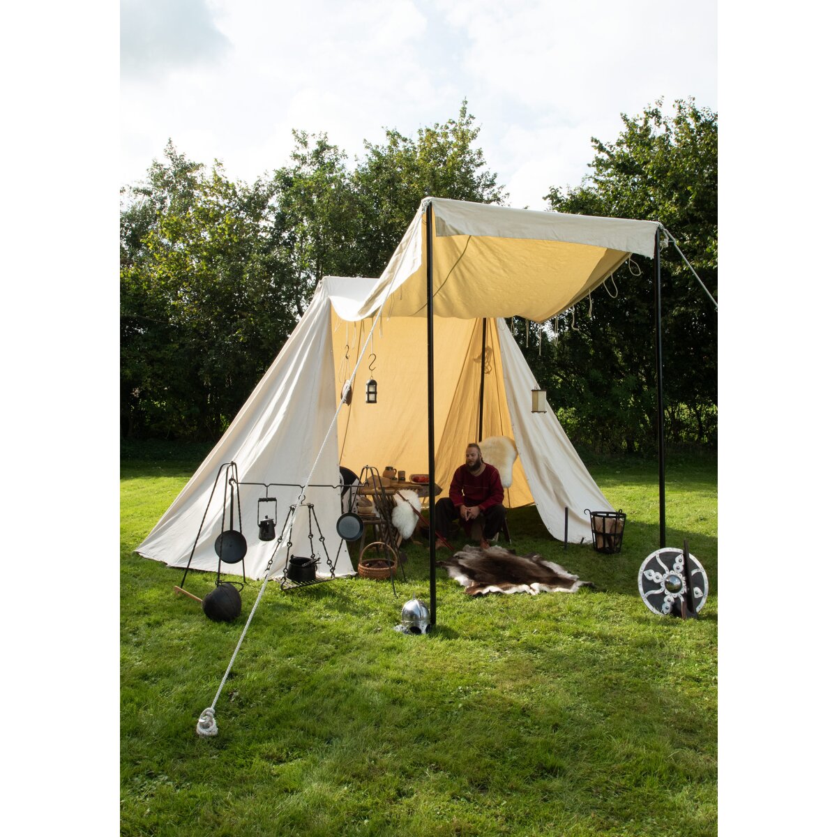 Saxon trader tent, 4 x 6 m, 425 gsm, natural color