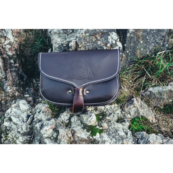 Viking leather belt bag dark brown "Hulda"